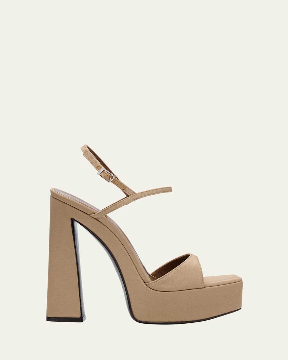 Patent Ankle-Strap Platform Sandals